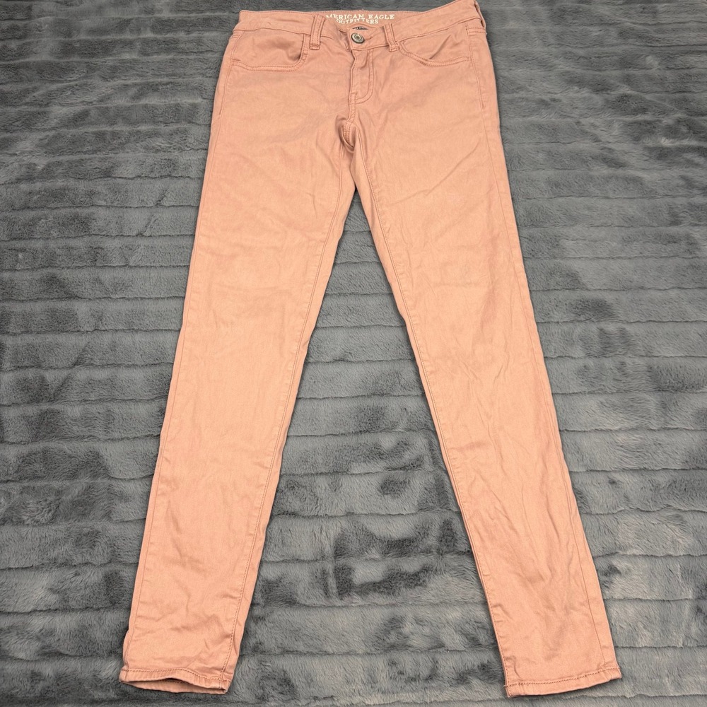 American Eagle Super Stretch Sateen Jeggings Pink Size 6 Regular 13580